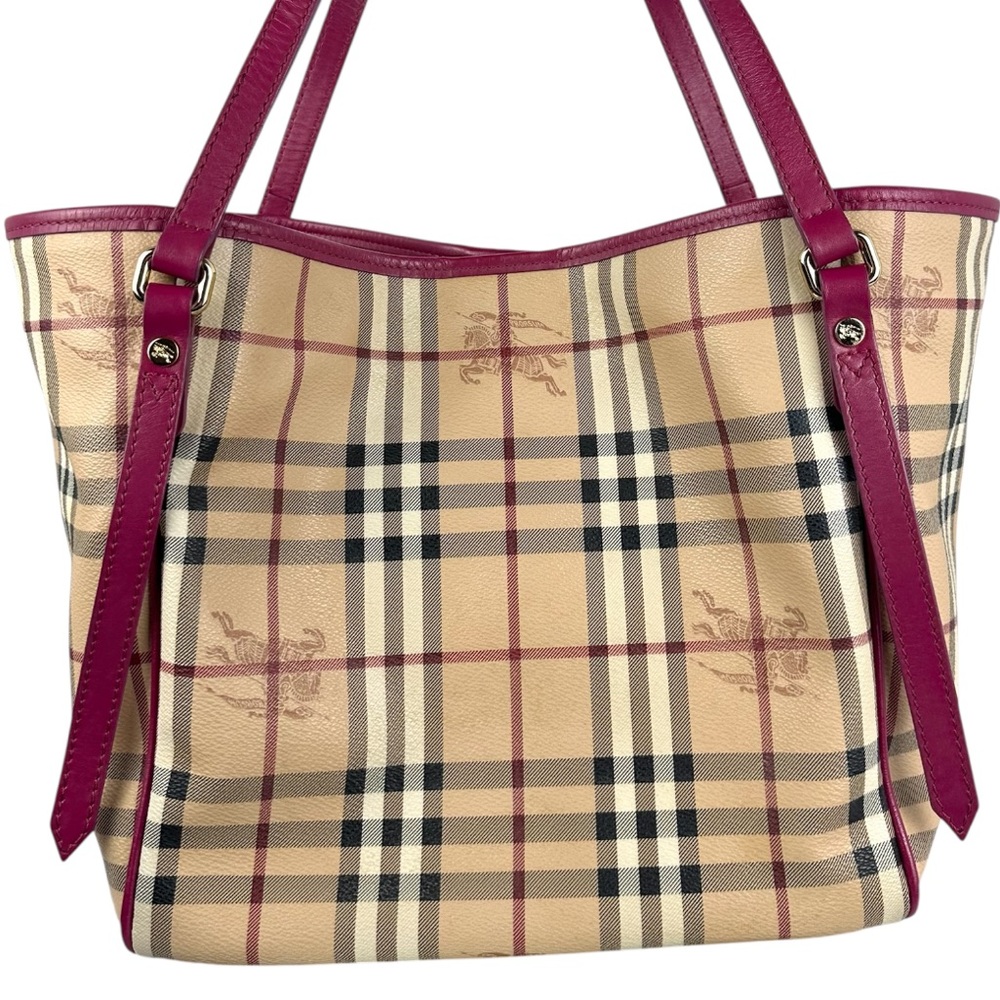 BURBERRY NOVA CHECK SHOULDER BAG COATED CANVAS MADE IN ITALY